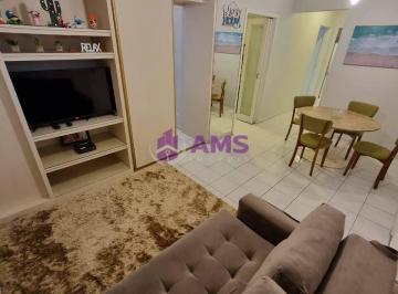 SALA · Temporada - Apartamento 2 Dormitórios vista lateral mar - Gonzaga - Santos