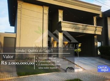 Casa · 225m² · 3 Quartos · 4 Vagas · Vende-se casa de Alto Padrão no Quinta do Lago 1 - R$ 2.000.000,00