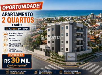 Apartamento · 58m² · 2 Quartos · 1 Vaga · Apartamento 2 Quartos com Suíte a 300m da Praia
