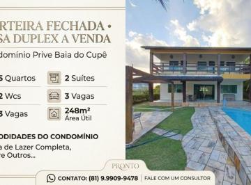 Casa de 5 quartos, Ipojuca · CASA DUPLEX À VENDA DE PORTEIRA FECHADA EM CONDOMINIO PRIVE BAIA CUPE - IPOJUCA/PE