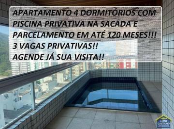Apartamento · 205m² · 4 Quartos · 3 Vagas · Apartamento em Canto do Forte  -  4 dorms e Piscina Privativa na Varanda!!