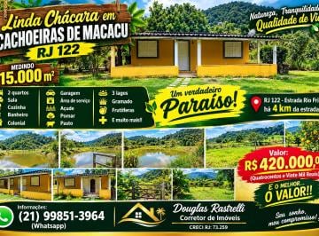 Rural de 2 quartos, Cachoeiras de Macacu · Linda chácara em Cachoeiras de Macacu RJ 122 - Estrada Rio Friburgo