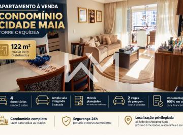 Apartamento · 122m² · 4 Quartos · 2 Vagas · Apartamento 4 quartos - 2 suítes, 2 vagas - Condomínio Cidade Maia - Guarulhos, SP