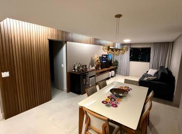 Sala de estar e jantar · Apartamento de 4 quartos (2 suítes) no Residencial Deborah Cristina – Vista livr