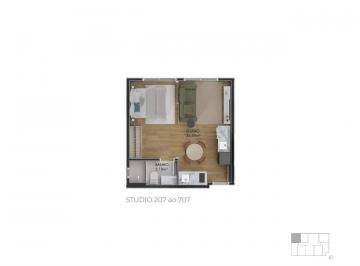 Planta humanizada est dio final 7 - imagem ilustrativa, mobili rio n o inclu do · Apartamento 1 quarto Centro Florianópolis Pace