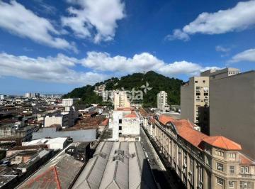Comercial · 100m² · SALA COMERCIAL AMPLA NO CENTRO DE SANTOS – VISTA LIVRE E ANDAR ALTO!
