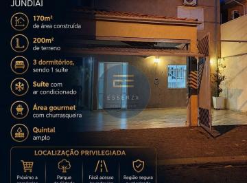 Casa · 173m² · 3 Quartos · 2 Vagas · Casa Padrão a Venda no Bairro Parque da Represa em Jundiaí