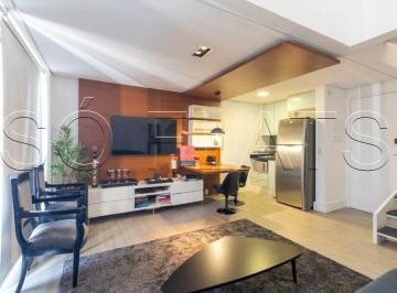 Apartamento · 43m² · 1 Quarto · 1 Vaga · Duplex sofisticado mobiliado 43m², 1 suíte, vaga, na Vila Nova Conceição
