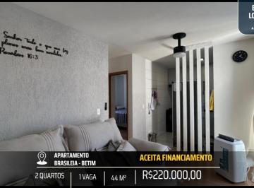 Apartamento · 44m² · 2 Quartos · 1 Vaga · APARTAMENTO BRASILEIA - COZINHA PLANEJADA - 2 QUARTOS E 1 VAGA
