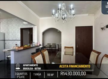 Apartamento · 118m² · 3 Quartos · 1 Vaga · APARTAMENTO 3 QUARTOS NO BRASILEIA