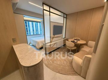 Foto 01 · Studio mobiliado para alugar com 32m², em Moema, São Paulo-SP.