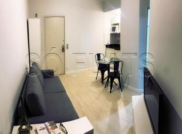 Apartamento · 28m² · 1 Quarto · 1 Vaga · Flat mobiliado no Jardim Paulista com varanda e vaga perto da Av. Paulista