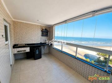 Apartamento · 83m² · 2 Quartos · 1 Vaga · Apartamento Sacada Gourmet Frente Mar com 2 quartos (suíte), Maracanã - Praia Grande