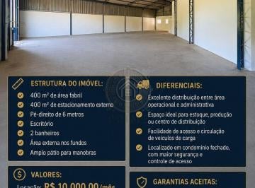 Comercial · 400m² · Galpão Industrial para locação Divisa Jordanésia Franco da Rocha