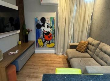 Apartamento · 50m² · 1 Quarto · 1 Vaga · Flat 1 dormitório mobiliado à venda no Gonzaga, Santos-SP: 1 quarto, 1 sala, 1 banheiro, 1 vaga de g