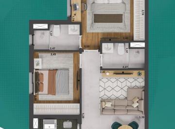 Foto 01 · Apartamento na planta à venda em Franca-SP no bairro Núcleo Agrícola Alpha com 2 quartos, 1 suíte e
