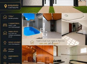 Casa · 150m² · 3 Quartos · 2 Vagas · Sobrado com Piscina e Espaço Gourmet no Boqueirão | 3 Quartos sendo 1 suíte com hidromassagem e Átic
