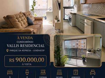 Apartamento · 88m² · 3 Quartos · 2 Vagas · Condomínio Vallis Residencial Jundiaí - Apartamento Padrão a Venda no Condomínio Vallis Residencial