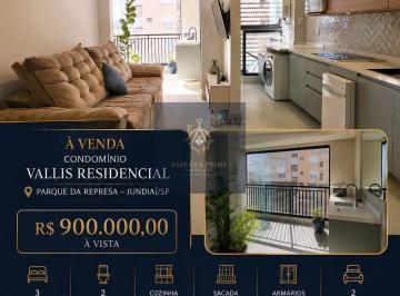 Apartamento · 88m² · 3 Quartos · 2 Vagas · Condomínio Vallis Residencial Jundiaí - Apartamento Padrão a Venda no Condomínio Vallis Residencial