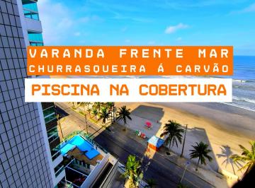Apartamento de 3 quartos, Mongaguá · OPORTUNIDADE - APARTAMENTO FRENTE MAR 3 DORMITÓRIOS - VARANDA COM CHURRASQUEIRA Á CARVÃO