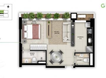 Casa · 46m² · 1 Quarto · 1 Vaga · Flat para Venda em Goiânia, Setor Bueno, 1 dormitório, 1 suíte, 1 banheiro, 1 vaga