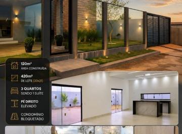 Casa de 3 quartos, Vicente Pires · Casa à venda com 3 Quartos com Suíte e Lote 420m² no Condomínio Interlagos - 26 de Setembro