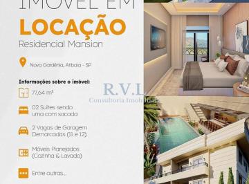 Foto 01 · Apartamento para locação em Atibaia-SP, Nova Gardênia. 2 suítes, 2 salas, 3 banheiros, 2 vagas. 77,6