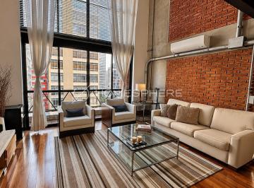 1 · Loft duplex mobiliado para locação no Jardim América - design industrial e pé-direito duplo