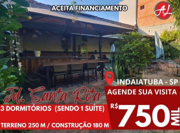 Casa de 3 quartos, Indaiatuba · Casa A Venda 3 Dormitórios Em Terreno De 250m² - Jardim Santa Rita - Indaiatuba!