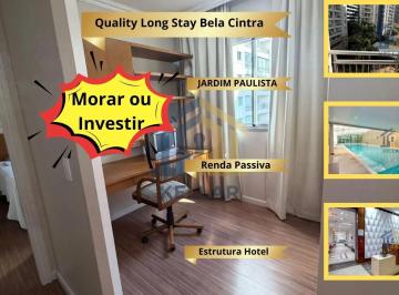 Apartamento · 44m² · 1 Quarto · 1 Vaga · Flat 44m² no Quality Long Stay Bela Cintra | 1 Quarto e 1 Vaga | Jardins