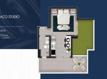 Apartamento · 40m² · 1 Quarto · 1 Vaga · Apartamento Studio com terraço e sacada