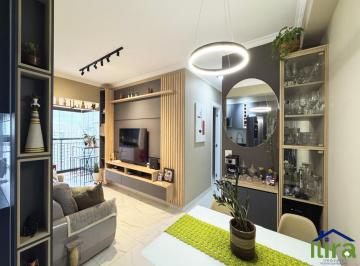 v4389a.jpg · Apartamento mobiliado para venda de 72m² com 2 dormitórios sendo 1 suite e 1 vaga de garagem no Cond