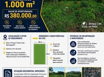 Terreno · 1000m² · Lote / Terreno Residencial, Residencial/Comercial para Venda, Bairro Chácaras, B