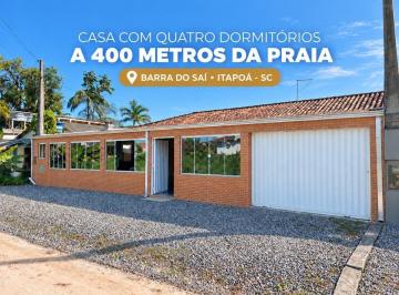 Casa · 70m² · 4 Quartos · 2 Vagas · Casa com quatro dormitórios a 400 metros da praia na Barra do Saí em Itapoá - SC
