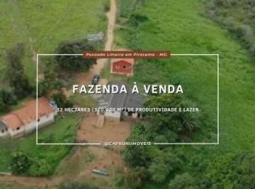 Rural · 319770m² · 5 Quartos · Oportunidade no Povoado Limeira em Piracema - MG: 32 Hectares com Muita Água e Sede Pronta.