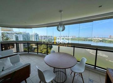 Apartamento · 150m² · 3 Quartos · 2 Vagas · Barra Peninsula Green Garden 3 quartos vista lagoa 100% mobiliado