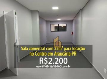db3756619fd6ee1fdb768448cc0ec71307f4781a · Sala comercial com 35m² no Centro em Araucária-PR - Locação por R$2.200,00 - Condomínio incluso no