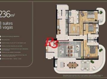 ebb6c1e13b44e781d11838a308132b8537cf8738 · Apartamento com 3 suítes à venda, 234 m² por R$ 3.500.000 - Ponta da Praia - Santos/SP