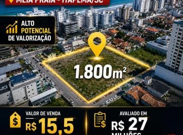 Terreno , Itapema · GRANDE ÁREA DISPONÍVEL EM MEIA PRAIA -ITAPEMA SC