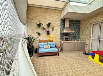 Varanda com churrasqueira · Cobertura Duplex 3 Quartos a Venda em Santos - SP