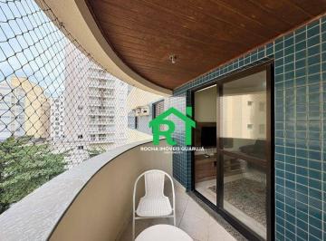 Sacada · Apartamento à beira mar com 2 quartos (1 suíte), 2 vagas e lazer à venda em Pitangueiras, Guarujá