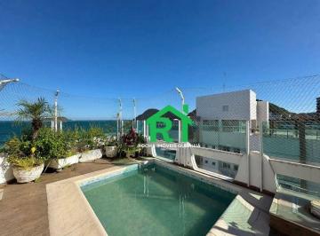 Piscina · Cobertura frente mar com 3 quartos (1 suíte), 2 vagas e lazer à venda no Tombo, Guarujá