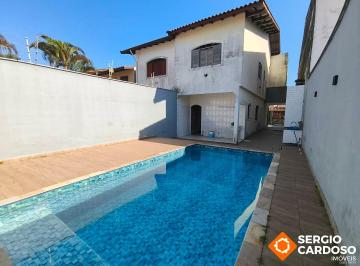 Casa · 136m² · 3 Quartos · 4 Vagas · SOBRADO 3 QUARTOS PISCINA LOCAL PREMIUM 250M MAR ITANHAÉM SP