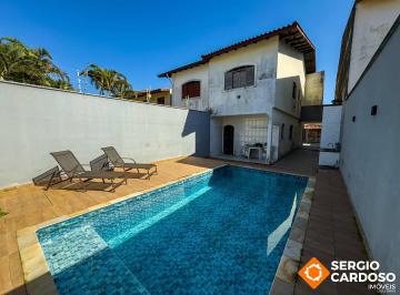 Casa · 136m² · 3 Quartos · 4 Vagas · SOBRADO 3 QUARTOS PISCINA LOCAL PREMIUM 250M MAR ITANHAÉM SP