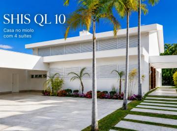 Casa de 5 quartos, Brasília · SHIS QL 10 - Casa reformada por Ana Paula Barros, 4 suítes, piscina aquecida, escritório e gazebo