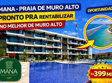 Apartamento de 1 quarto, Ipojuca · Flat mobiliado à venda em Muro Alto - Mana Beach