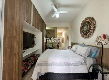 Apartamento · 50m² · 1 Quarto · 1 Vaga · Apartamento de 1 Dormitórios MOBILIADO na Quadra da Praia para Alugar no Boqueirão em Santos