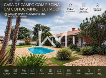 Rural · 239m² · 3 Quartos · VENDE-SE CASA DE CAMPO EM COND FECHADO - ACEITA PERMUTA – PORTAL OURO VERDE - PARQUE RIO ABAIXO - AT