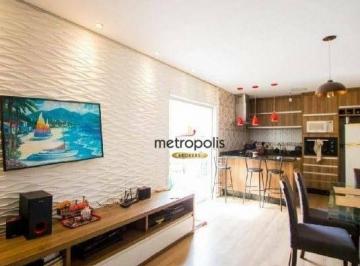 Sala de estar · Apartamento com 3 dormitórios à venda, 80 m² por R$ 595.000,00 - Jardim Aclimação - Santo André/SP