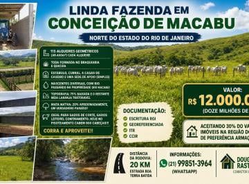 Rural de 2 quartos, Conceição de Macabu · Fazenda em Conceição de Macabu RJ